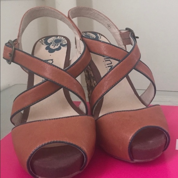 Anthropologie Shoes - Anthropologie Pink studio strappy wedge heels